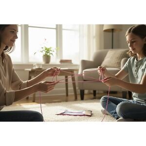 Lagoon Cat's Cradle String Game Kids OS Pink Brand New Classic Retro Toy